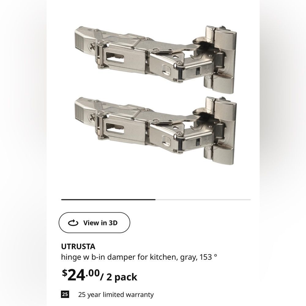 Ikea Utrusta 153 hinges 2 pack